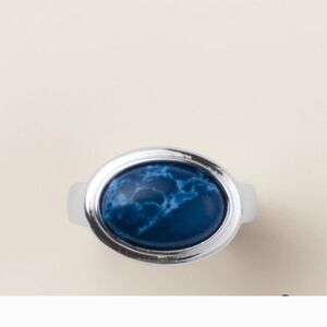 Avon Silver and Blue Stone Ring
